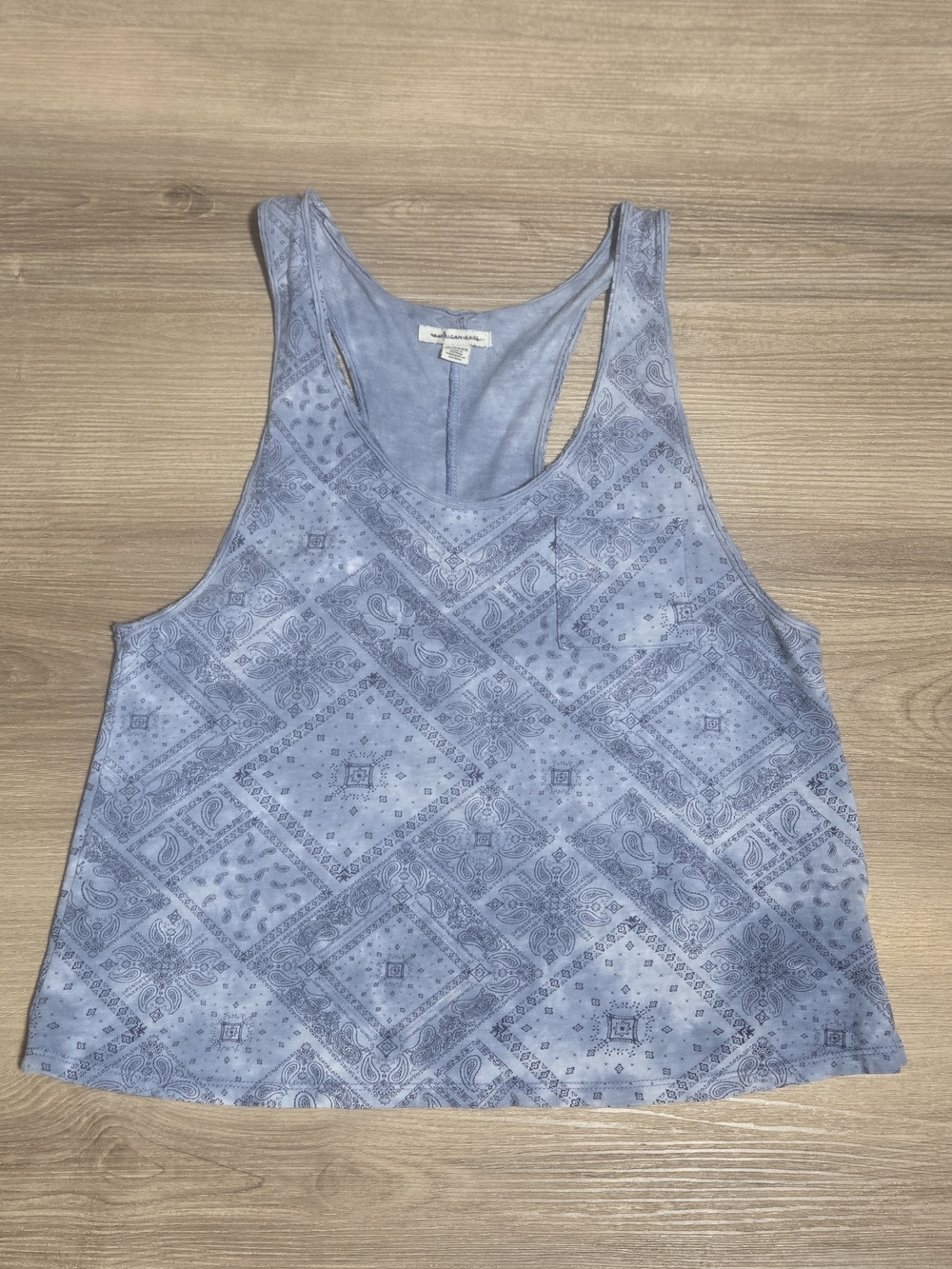 American Eagle Outfitters Light Blue Bandana Print Racerback Tank